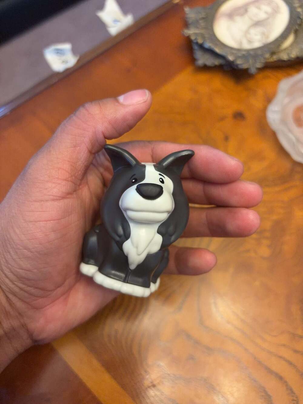 Fisher-Price Little People Black and White Border Collie Dog Figure